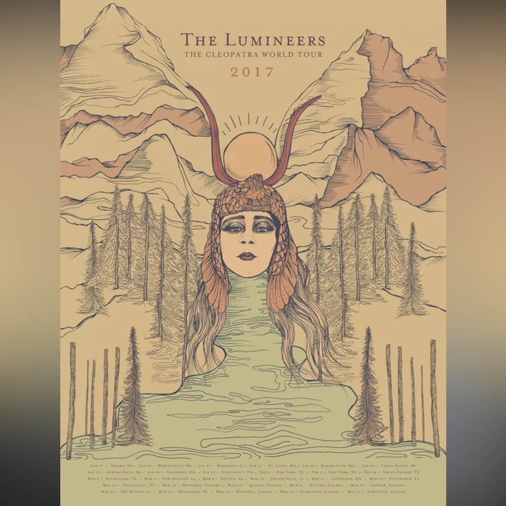 The Lumineers Cleopatra World Tour 2017 Poster